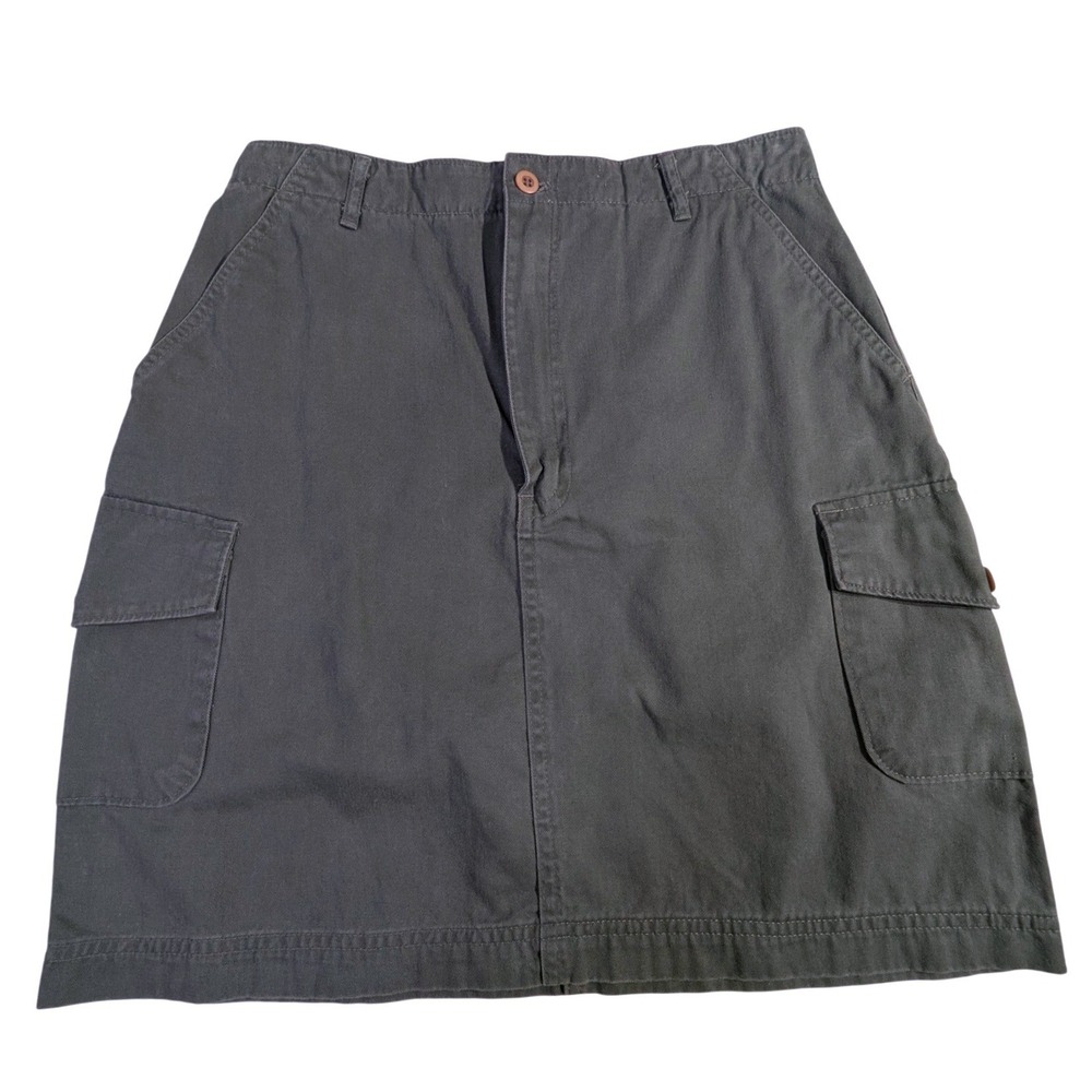 Christopher & Banks Cargo Mini Skirt -‎ 8 Khaki Green Cotton Utility